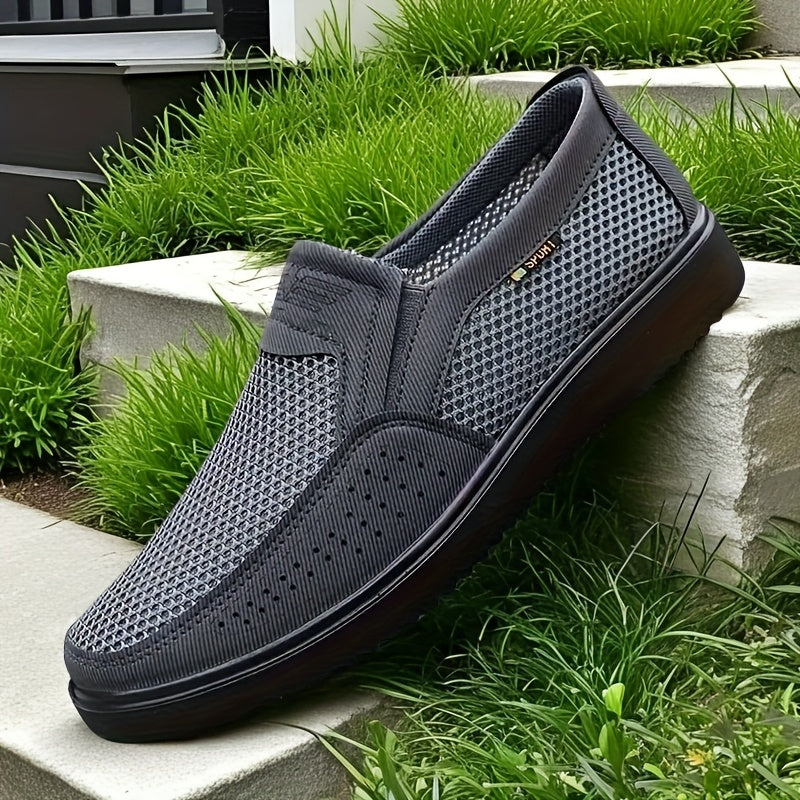 Erkaklar uchun tasodifiy loferlar - qulay kiyish uchun mo'ljallangan poyabzal, minimalist dizayn, nafas oladigan mato ustki qismi, PVC taglik, dumaloq barmoq, barcha mavsumlar uchun ko'cha kiyimlari