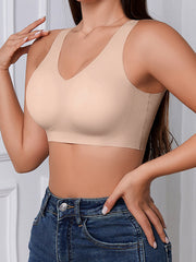 Plus-Size Padded Bralette Without Underwire for Daily Wear Yoga Running