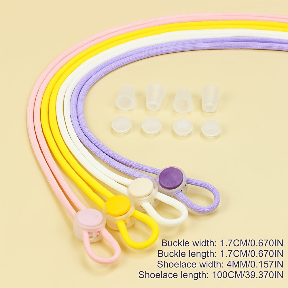 Unisex Elastic No-Tie Shoelaces with Adjustable Buckles for Sneakers