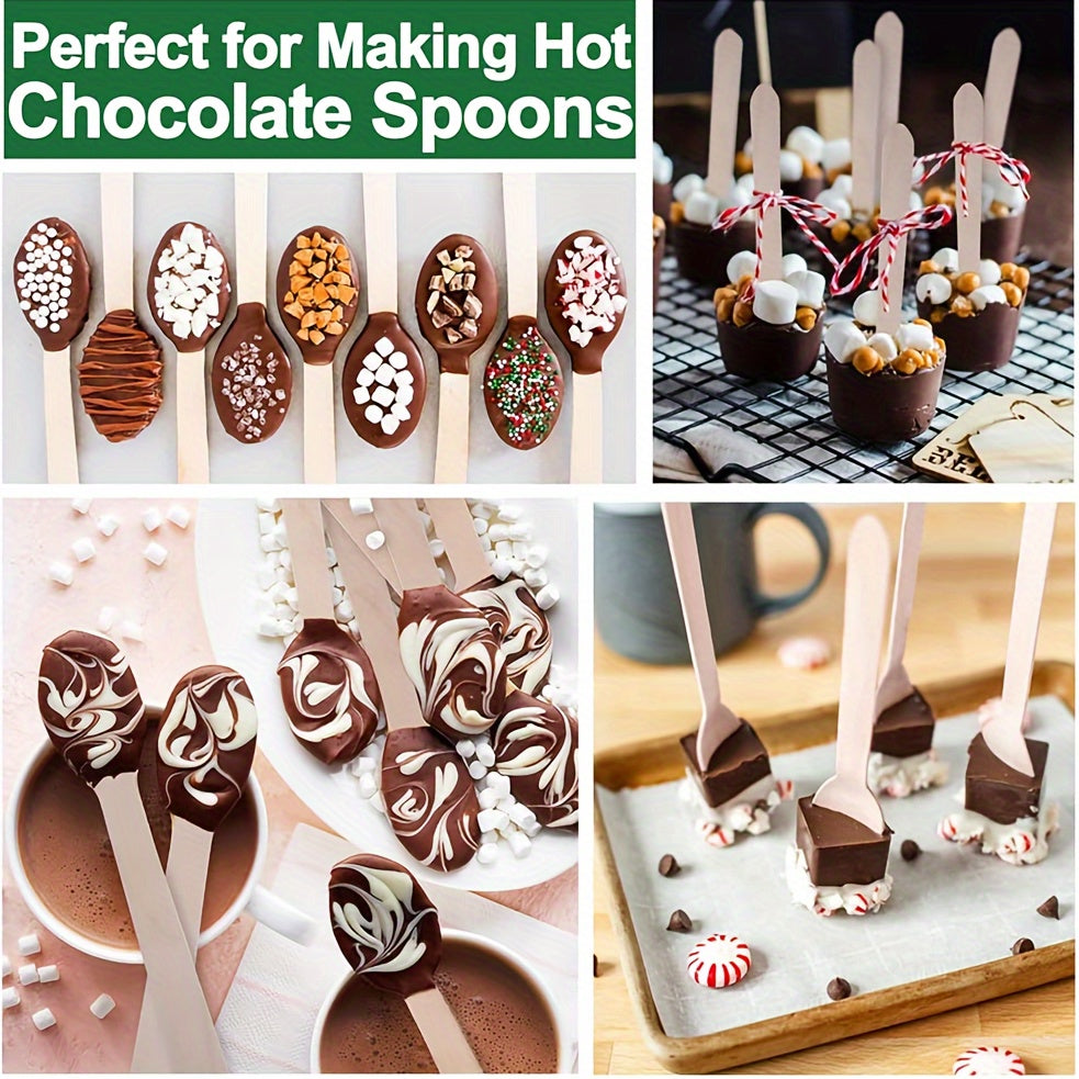 Одноразовые ложки из берёзовой древесины, упаковка по 10, 30, 50, 100 штук для дегустации и сервировки