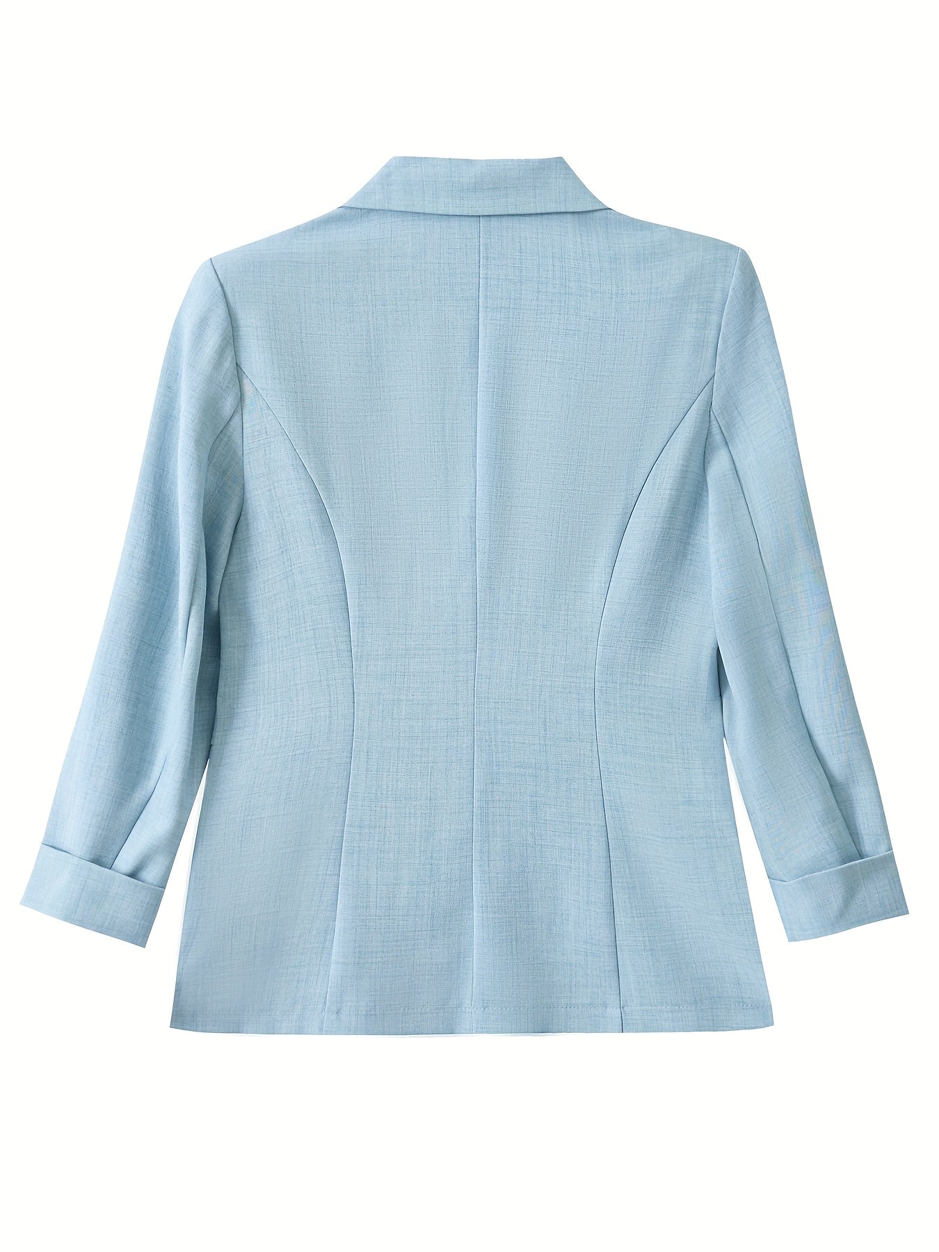 Plus Size Women’s Beige H-Silhouette Blazer Long Sleeve Casual to Semi-Formal