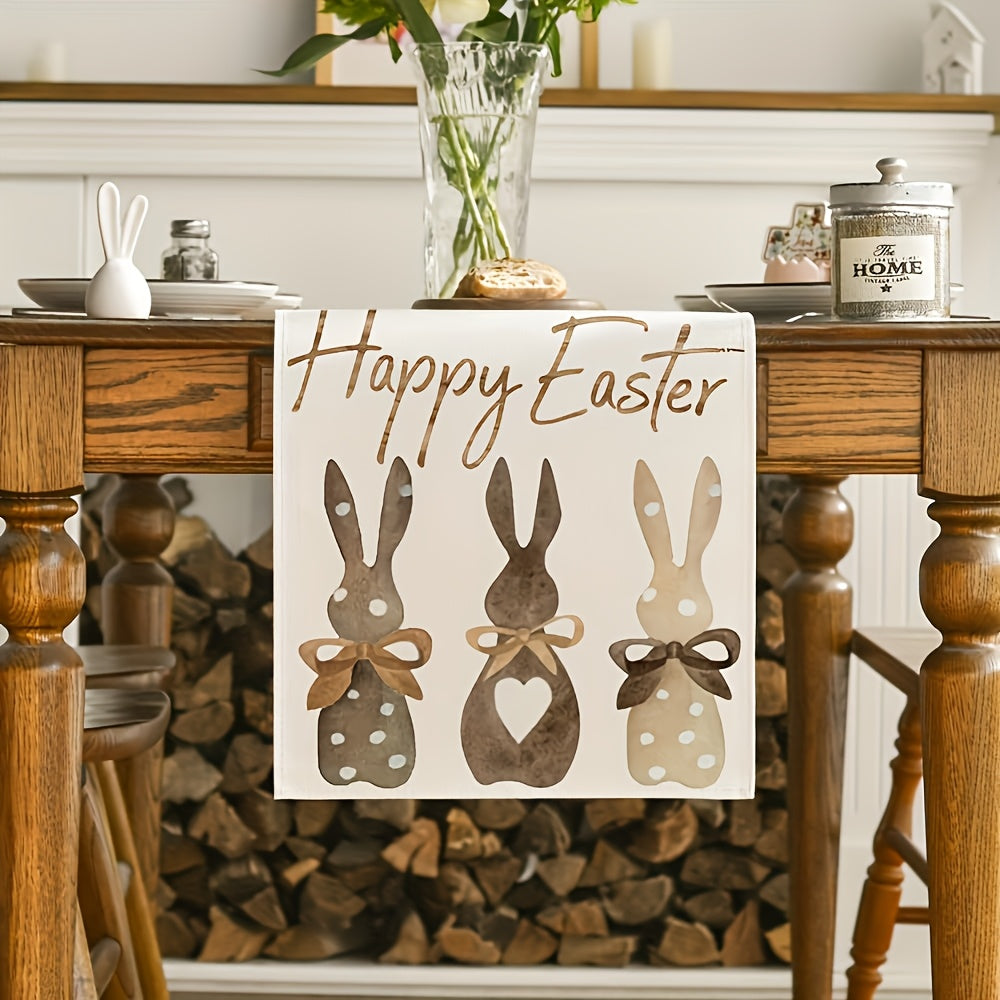 Easter Bunny and Carrot Polyester Table Runner 33x183 cm Indoor Outdoor Spring Summer Decor