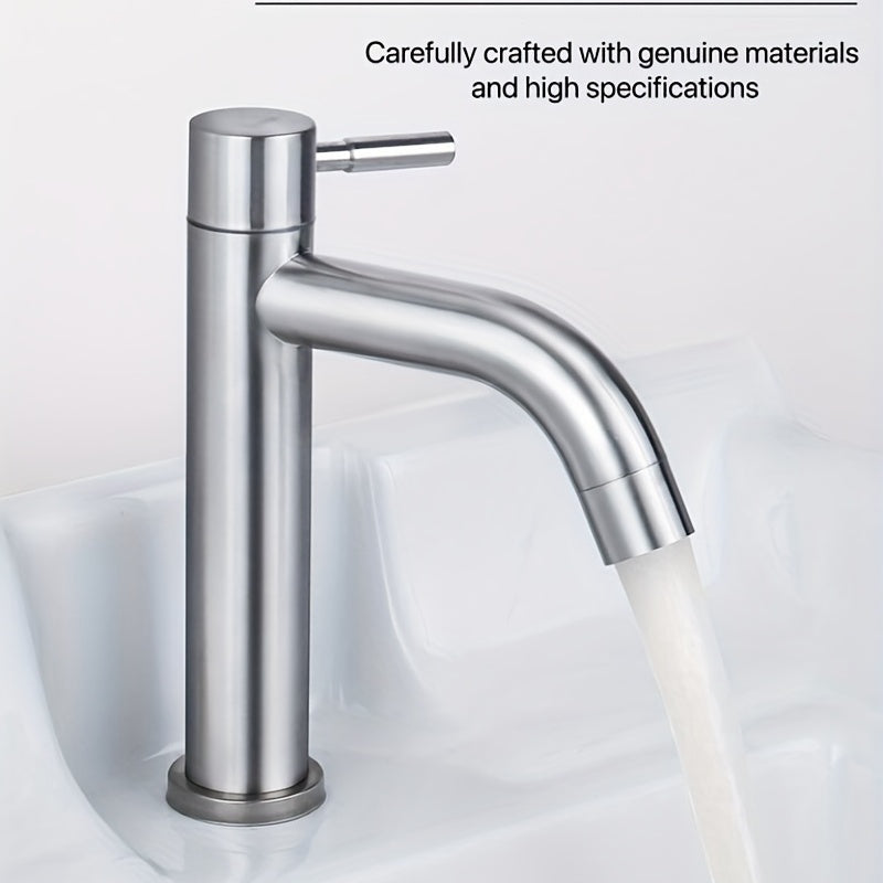 Grifo de baño de acero inoxidable 304 con una sola manija y válvula de cerámica