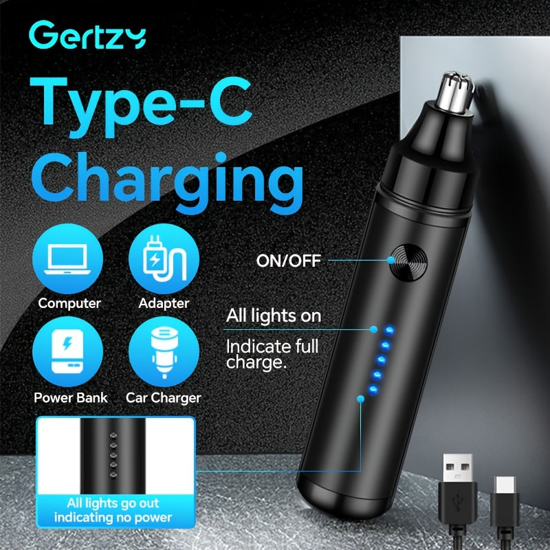Recortadora de nariz y orejas recargable por USB para hombres, sin dolor, con batería de litio de 500mAh