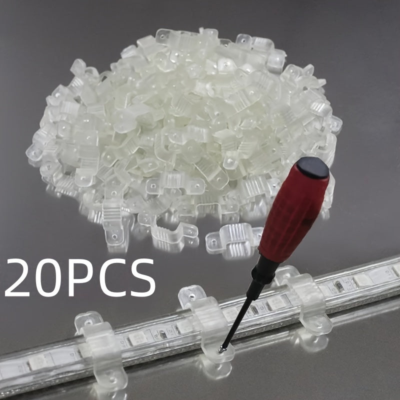 Pack of 10/20 Transparent Adhesive LED Strip Light Clips for COB LED Lights
