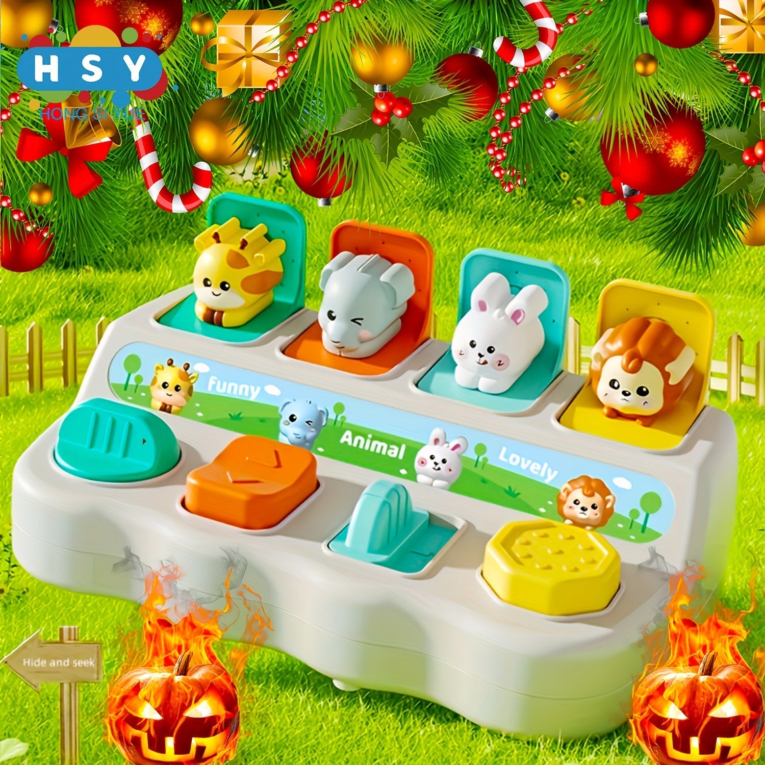 Juguete educativo para niños de 0 a 3 años, caja de aprendizaje de animales emergentes, desarrollo cognitivo, coordinación, colores aleatorios, duradero