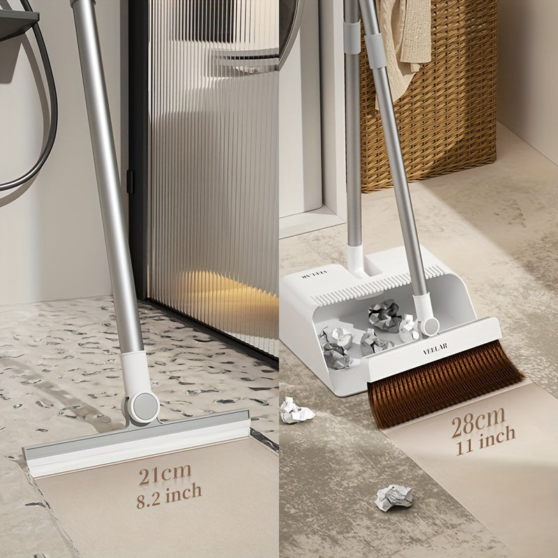 2-in-1 Magic Broom and Scraper Set for Floors, Showers, Glass, and Tiles