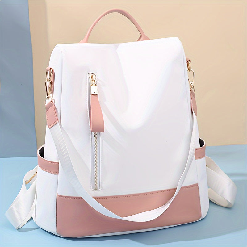 Ayollar uchun zamonaviy o'g'irlanishga qarshi ruksak, engil, bardoshli naylon materialidan tayyorlangan, noutbuk bo'limi mavjud. Pushti, ko'k va qora ranglarda mavjud.