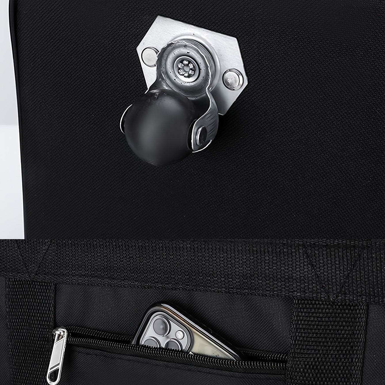 Foldable Polyester Rolling Travel Luggage Bag with Large Capacity and Multi-Tiered Storage