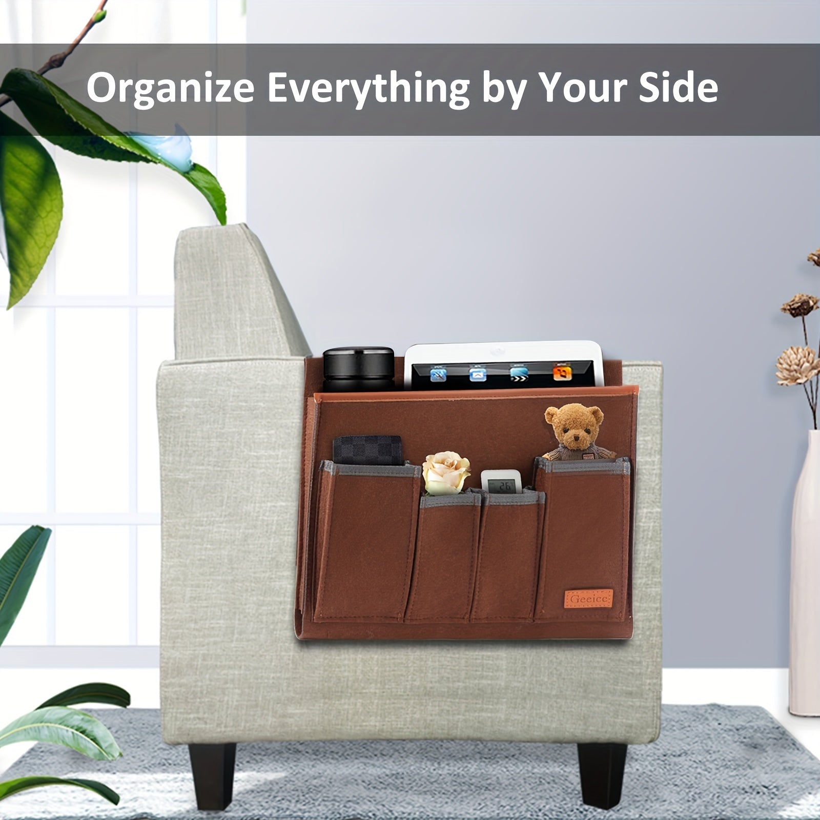 Baby Organizer with 5 Pockets for Mom and Baby Storage for Remote and Essentials