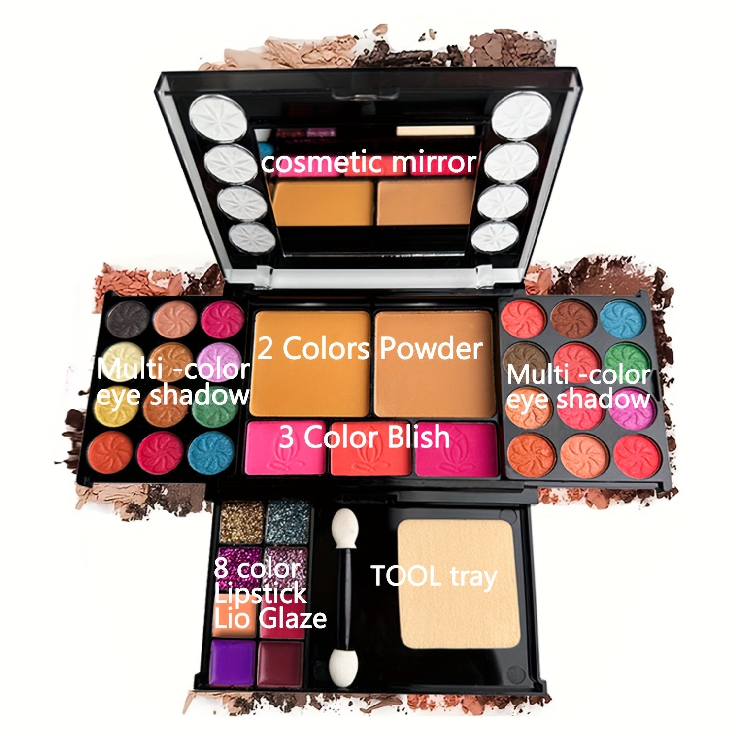 Paleta de maquillaje de 37 colores para mujer con brocha de sombra y kit de rubor