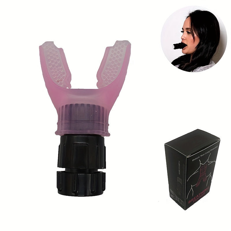 Adjustable Resistance Breathing Exerciser for Lung Capacity Training Black Blue White