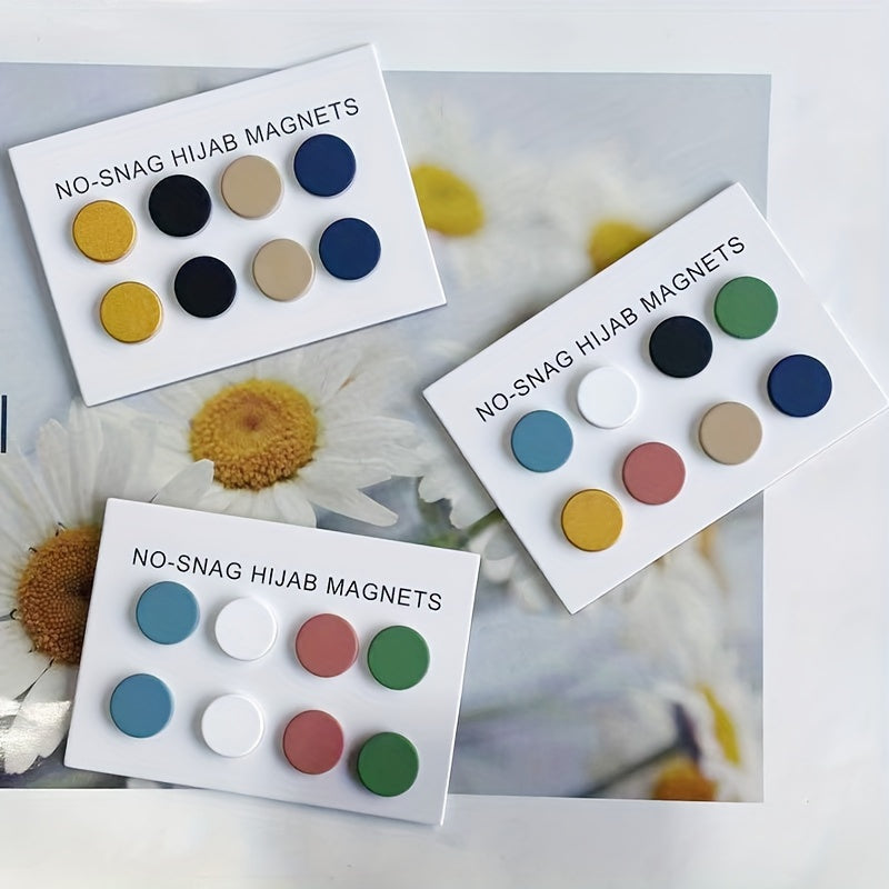 8 dona matli magnitli hijab pinlari ayollar uchun nafis sharf kliplar, xavfsiz va zamonaviy