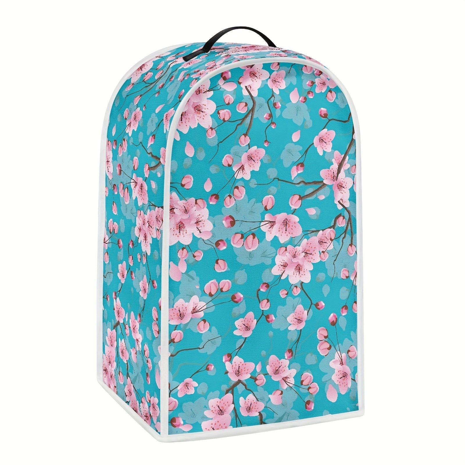 Funda portátil para exprimidor y procesador de alimentos con estampado de cerezos en flor y asa superior