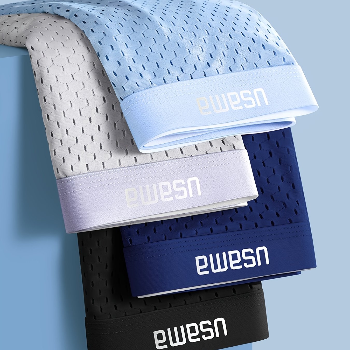 4 ta ultrin ingichka erkaklar uchun boxer ichki kiyimlari, sport va tasodifiy kiyim uchun nafas oladigan, cho'ziluvchan nylon materialidan tayyorlangan.