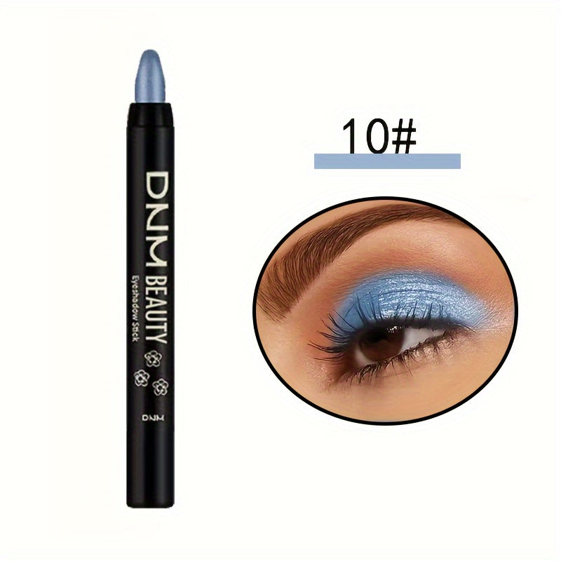 Women Waterproof Eye Shadow Stick with Rainbow Shimmer Long-Lasting Brightener