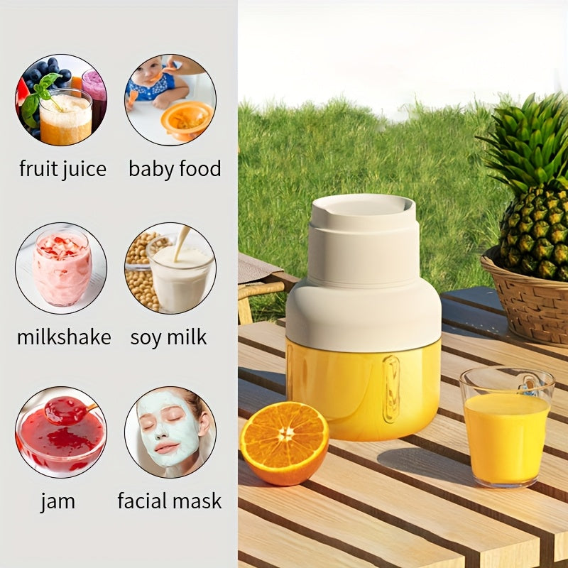 Portable Juicer 850ml Blender USB Rechargeable Sports Cup with Straw and Twelve-Blade