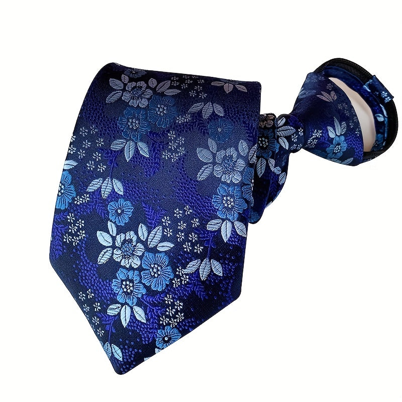 Men's Paisley Polyester Zipper Tie with Easy Pull Design in Spot Supply