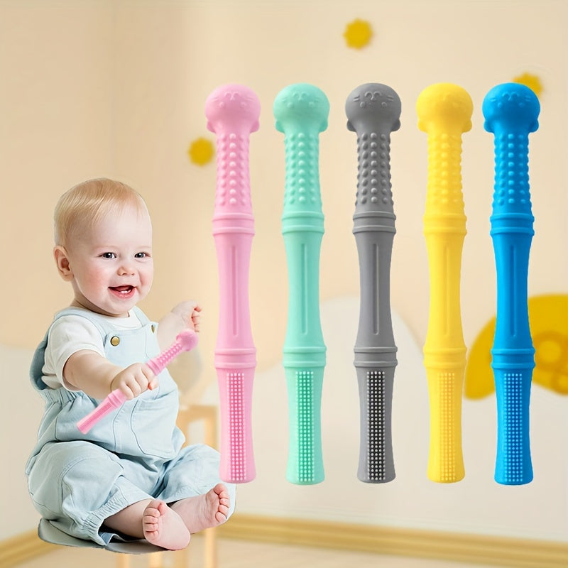 Hollow Silicone Baby Teething Tubes Toys for Infants 6-12 Months Pack of 1-5