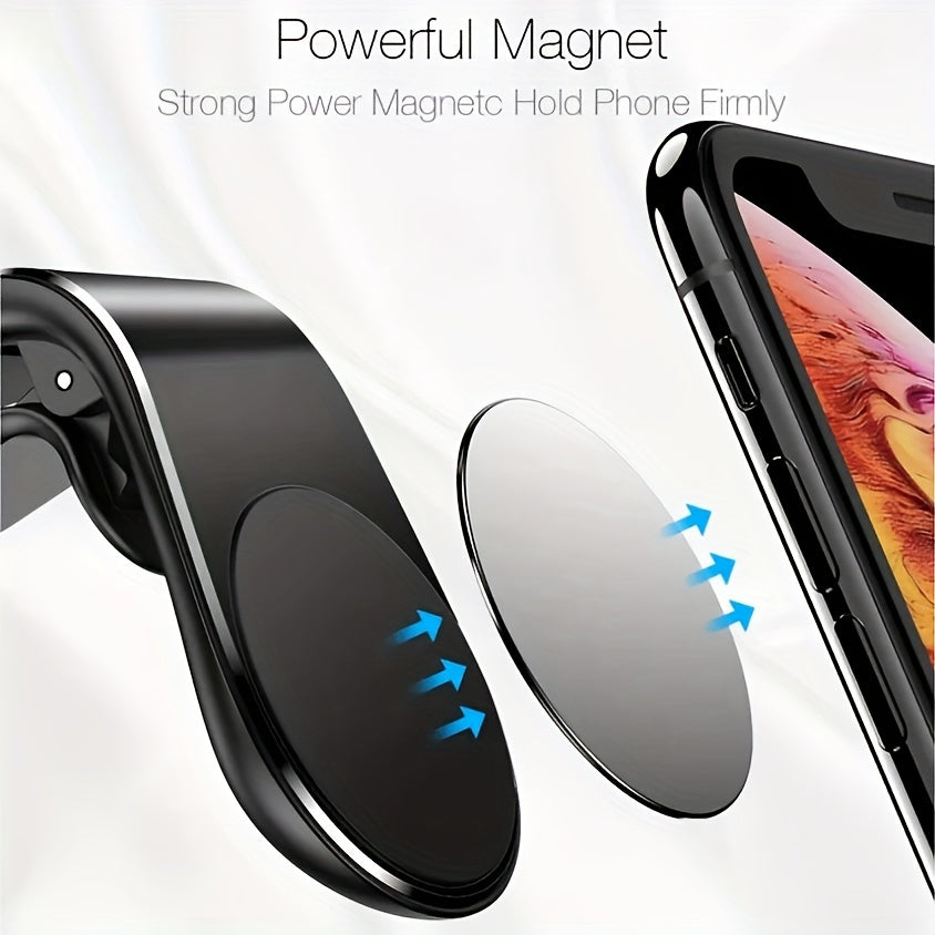 Magnetic Car Mount Aluminum Alloy L-Shape Vent Holder for Smartphone