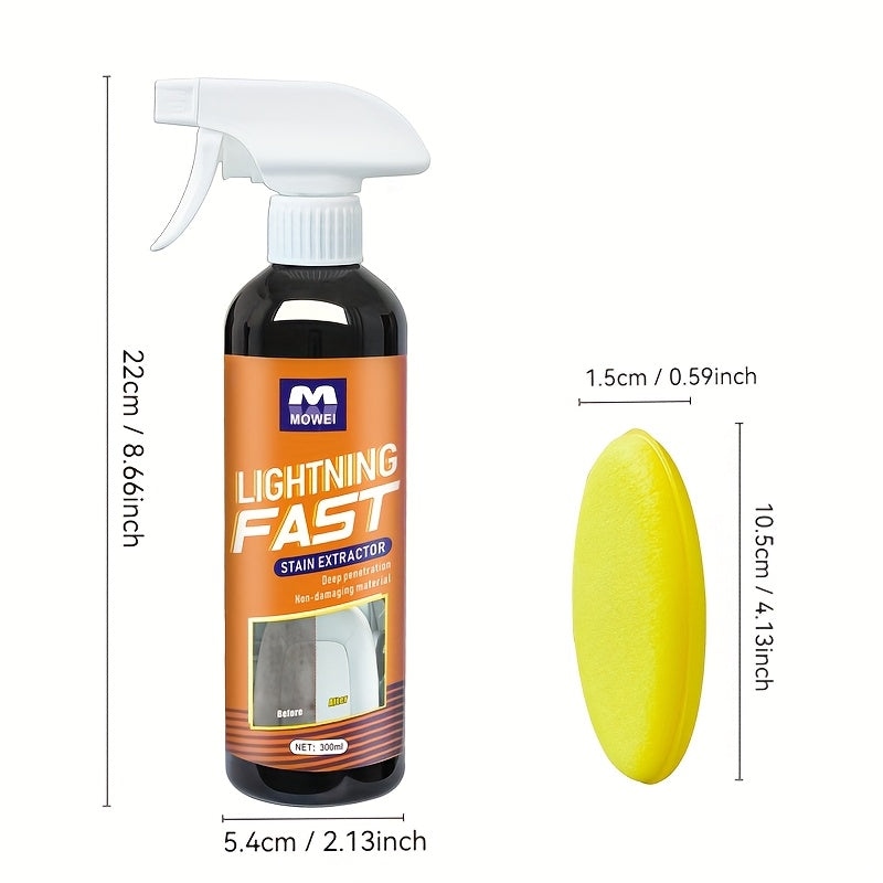 Car Interior Cleaner - Deep Cleaning Stain Remover for Leather Fabric Vinyl 300ml