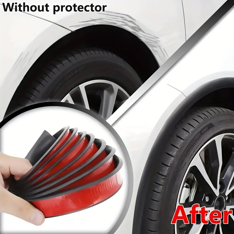 Red Plastic Wheel Arch Protector Strip 1.5m Waterproof Anti-Collision for Cars and SUVs