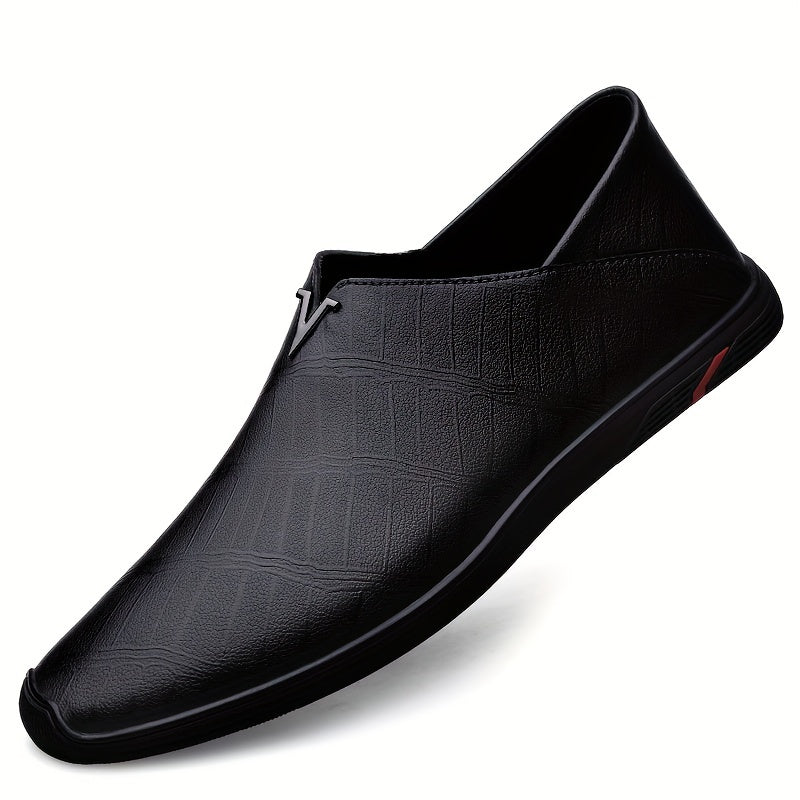 Men's PU Leather Loafers Non-Slip Slip-On Business Footwear for Fall Spring Summer Winter