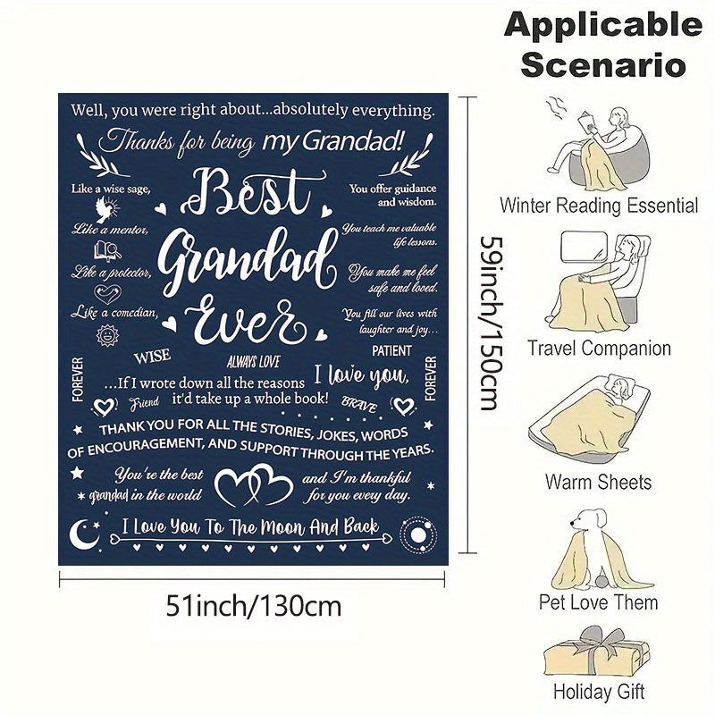 Personalized Throw Blanket for Grandad Soft Cozy Gift from Grandchildren
