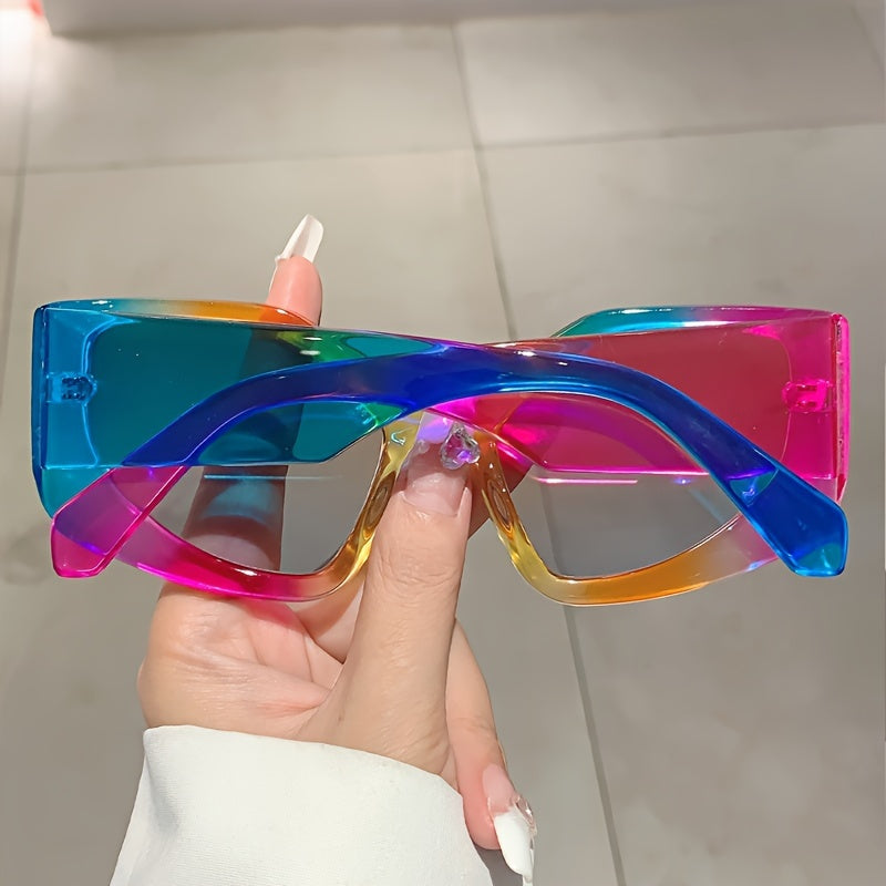 Ayollar modasi uchun ko‘zoynaklar, polygon shaklida, ko‘p rangli, uniseks, dekorativ ko‘zoynaklar