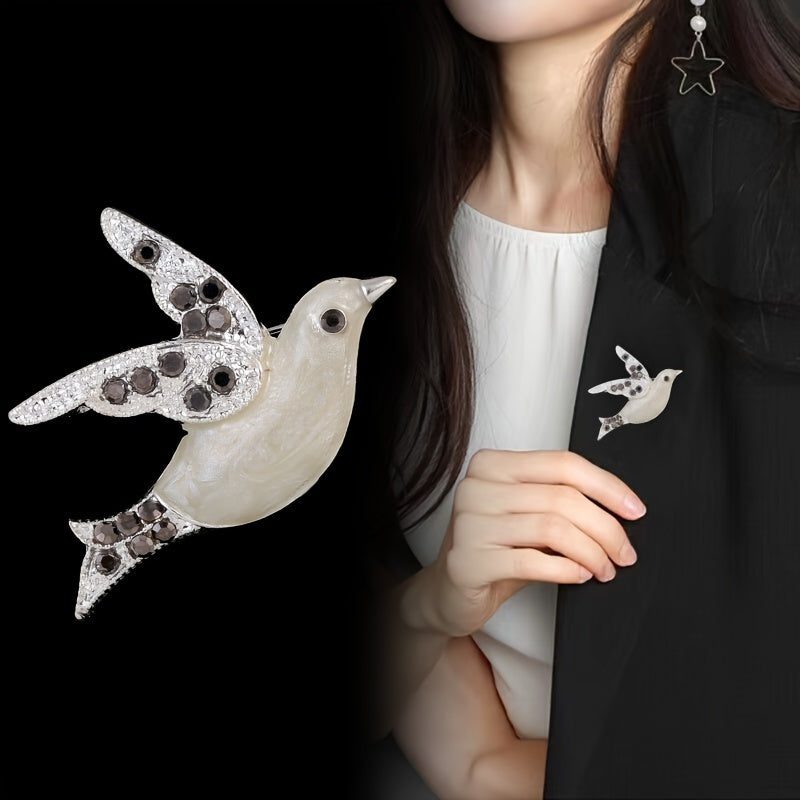 Женский брошка с животным из стразов, голубь мира, антипригарное украшение для животных, аксессуары