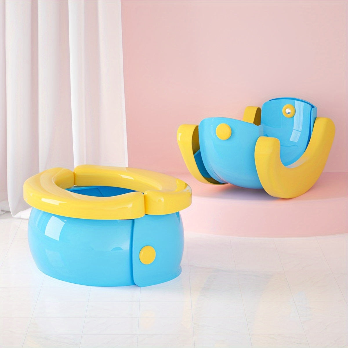 Portable Folding Toilet Seat with Storage Bag and 20 Poop Bags