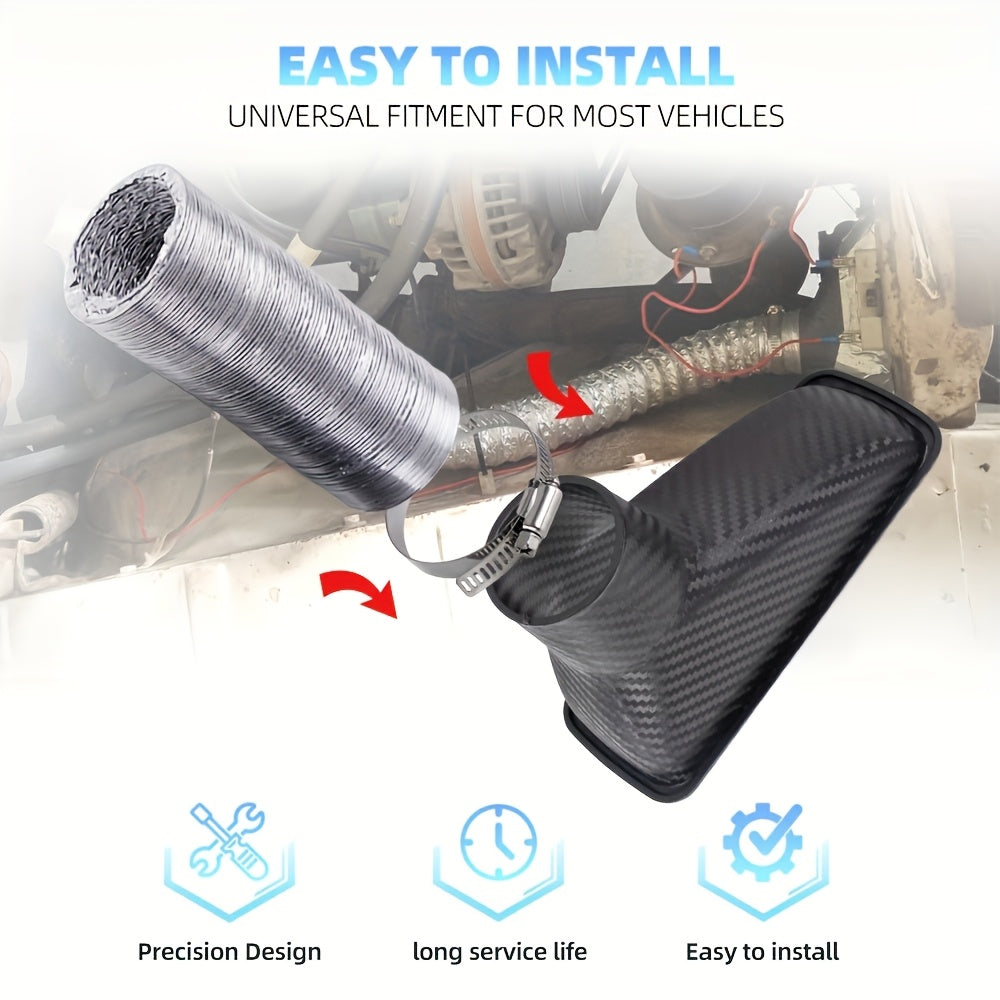 Трубка впуска автомобиля с узором из углеродного волокна, круглая, квадратная, ABS, теплоотвод