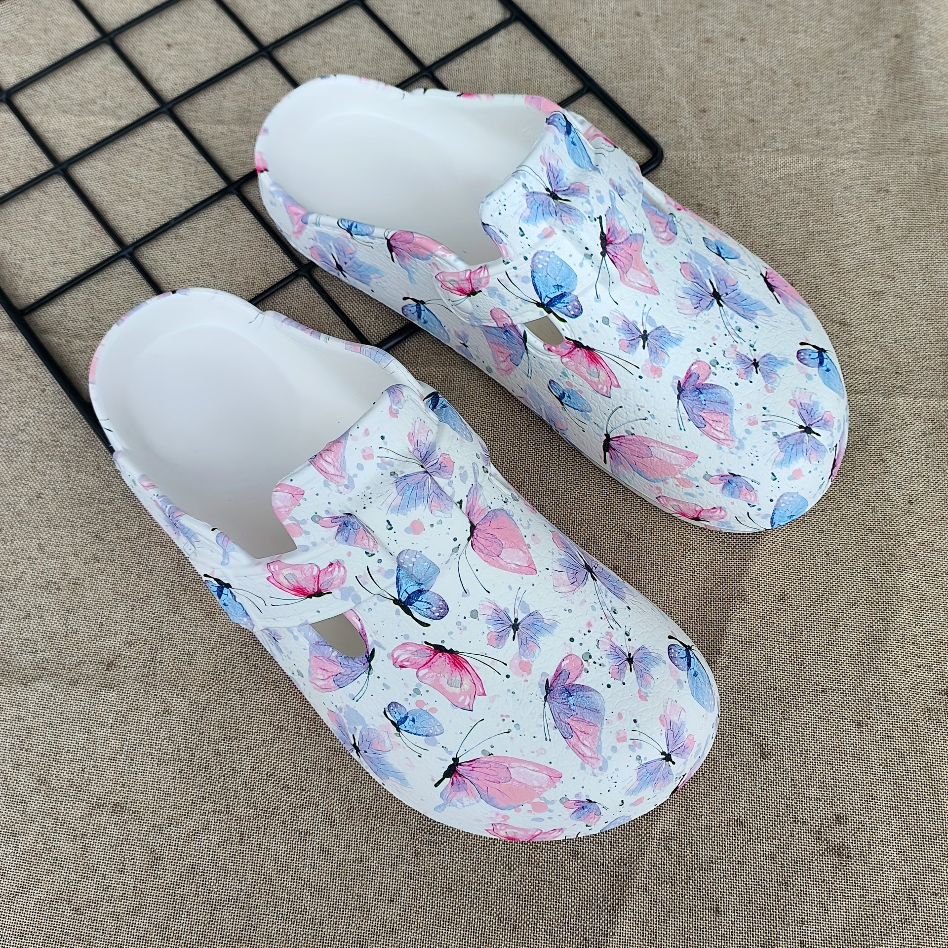 Women's Lightweight Casual Slip-On Loafers with Floral Print EVA Shoe