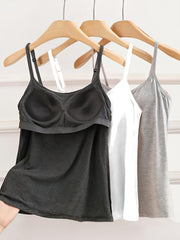 Women's Plus Size Sports Camisoles with Built-In Padded Chest for Yoga and Workout