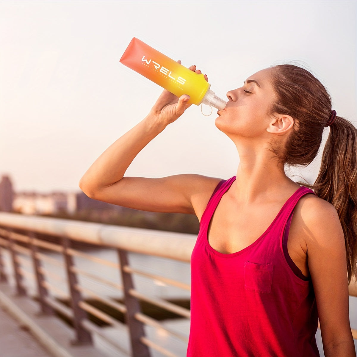 Collapsible Silicone Water Bottles 8.5oz and 17oz BPA-Free for Running Hiking Cycling