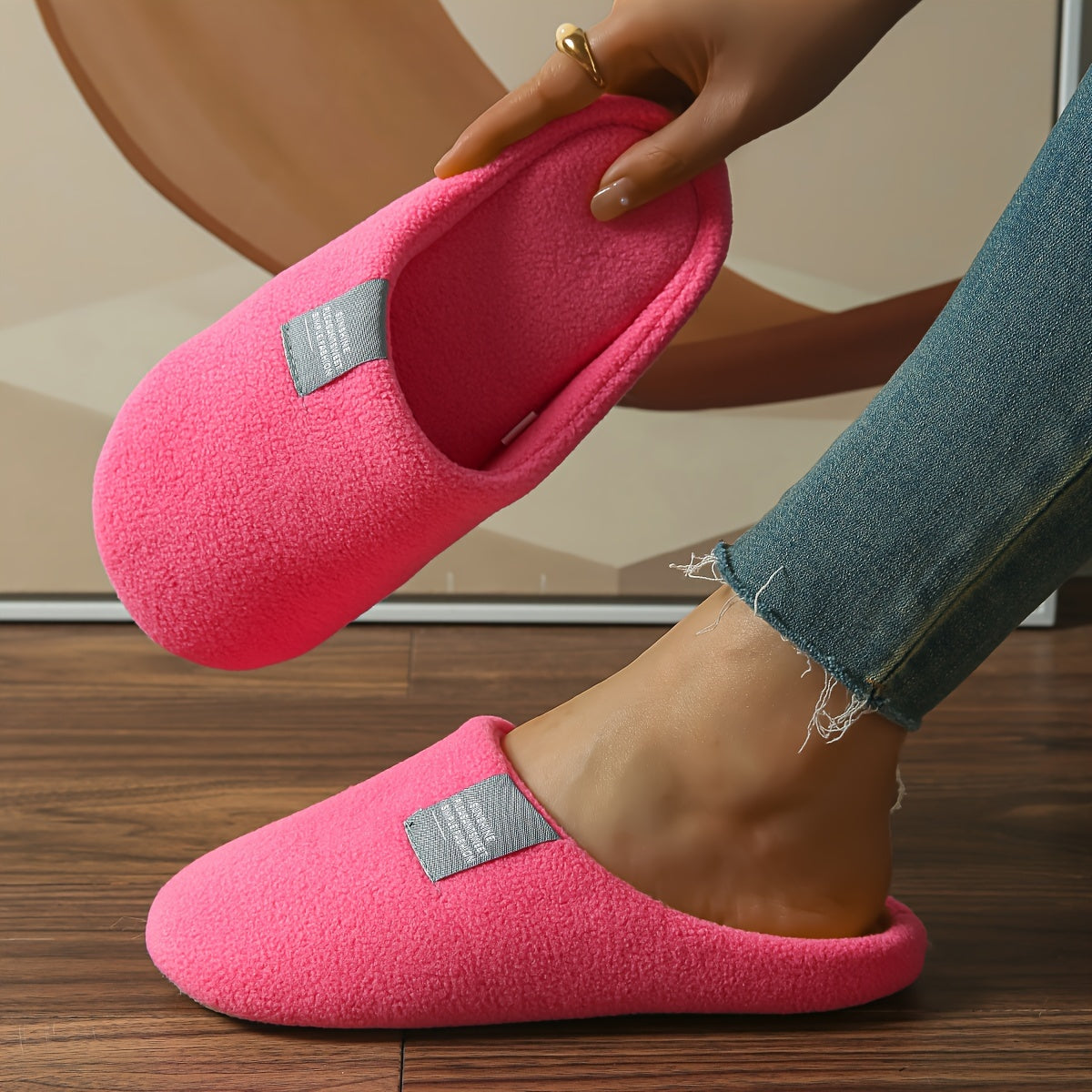 Women's Fleece Indoor Slip-On House Shoes Soft Warm Non-Slip Sole