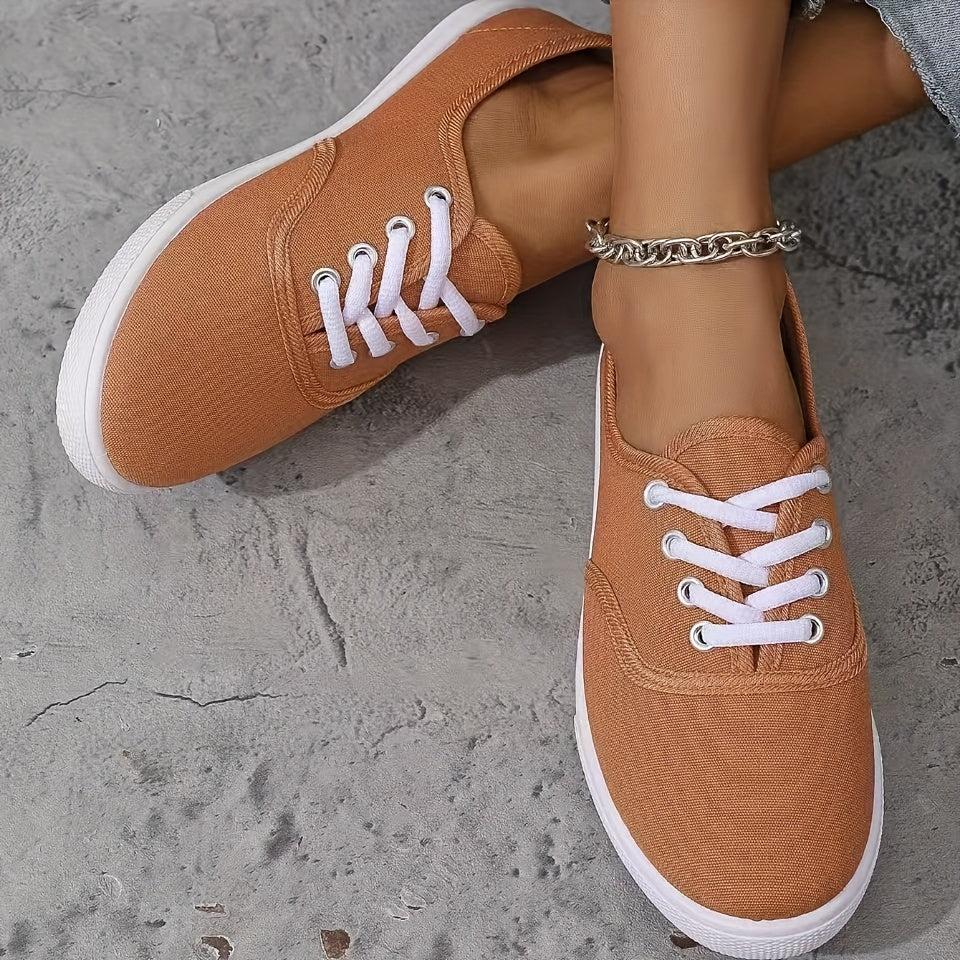 Women's Navy Blue Casual Sneakers Lace-Up Low Tops with Round Toe