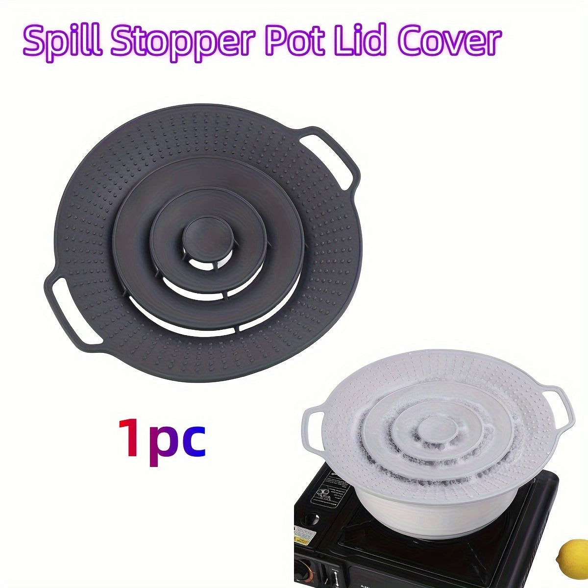 Silicone Pot Lid Cover 30.48cm Spill Stopper for Pans and Pots Kitchen Safeguard