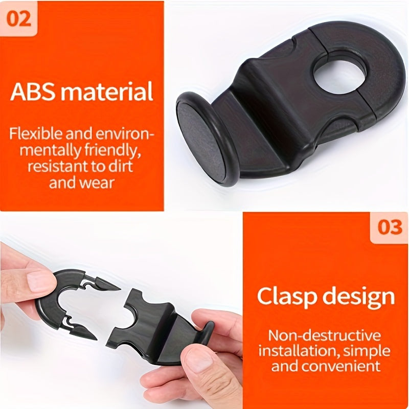 Ganchos organizadores para el interior del coche para almacenamiento en el asiento trasero, negro, universal