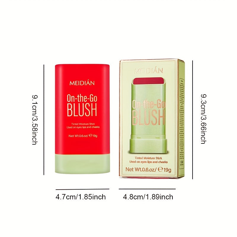 Tinte de mejillas rosa coral a prueba de agua, duradero, en barra para mujer