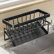 Sink Organizer for Kitchen Sink Caddy with Drainage Slots and Compartments