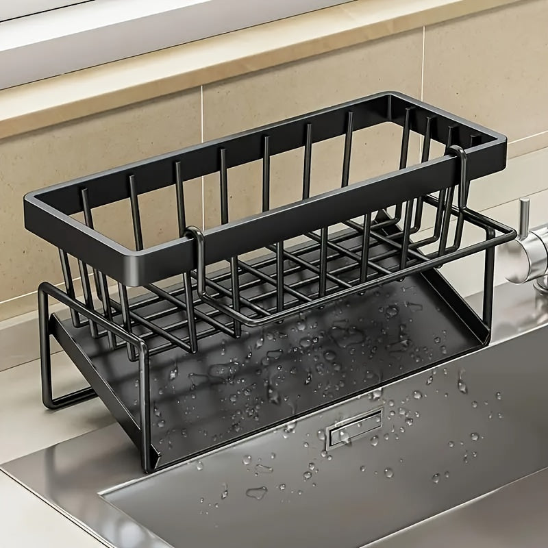 Sink Organizer for Kitchen Sink Caddy with Drainage Slots and Compartments