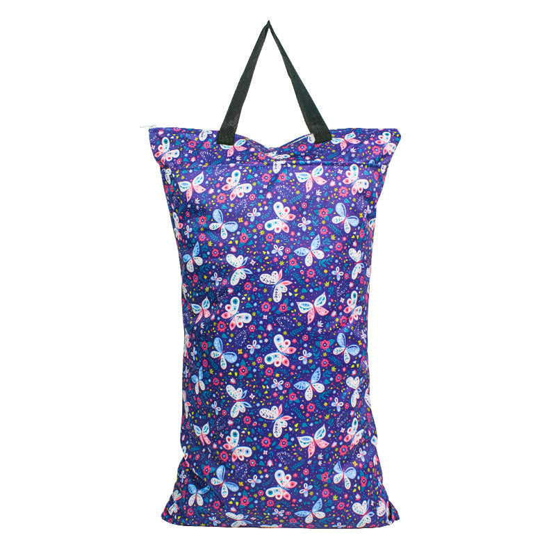 Large Waterproof Cloth Diaper Bag with Wet Dry Pockets for Nappy Laundry Storage 27.5x15.7 Inches