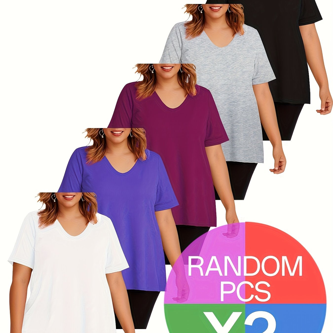 Women's Casual Sport T-Shirts 2 Pack, Lightweight, Breathable, Comfortable