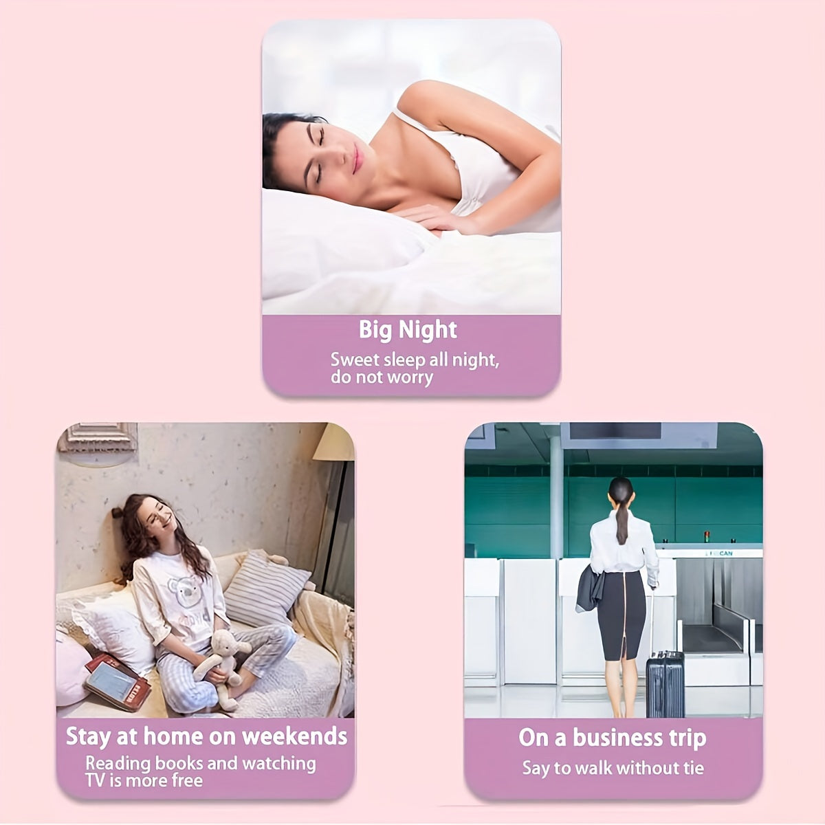 30 Pack Unscented Menstrual Sanitary Napkin Tablets Leak-Proof Sleep Pants for Women