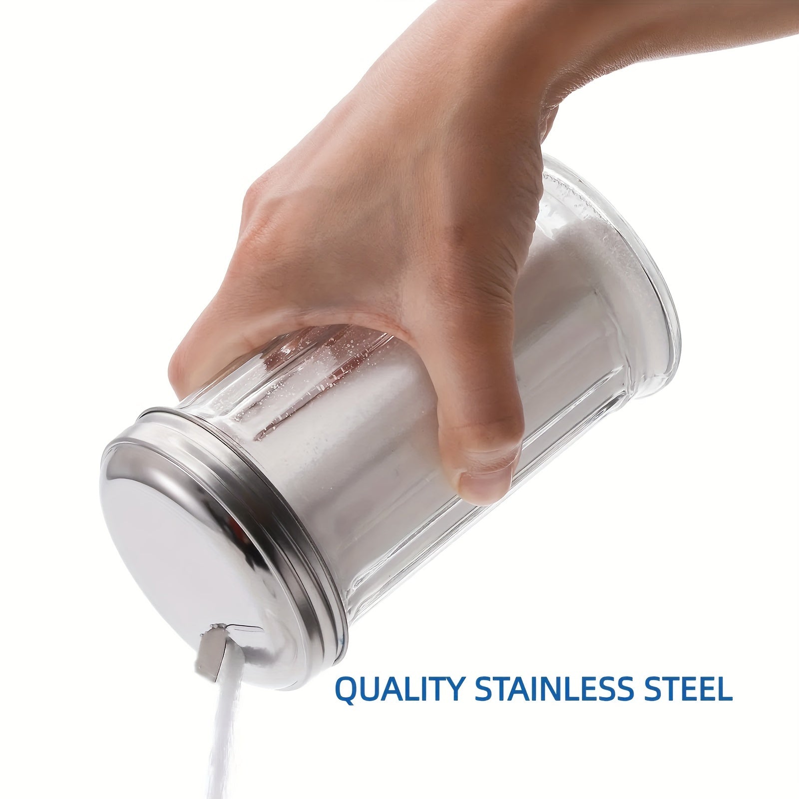 Glass Sugar Dispenser Jar with Lid for Kitchen Coffee Bar Salt Storage