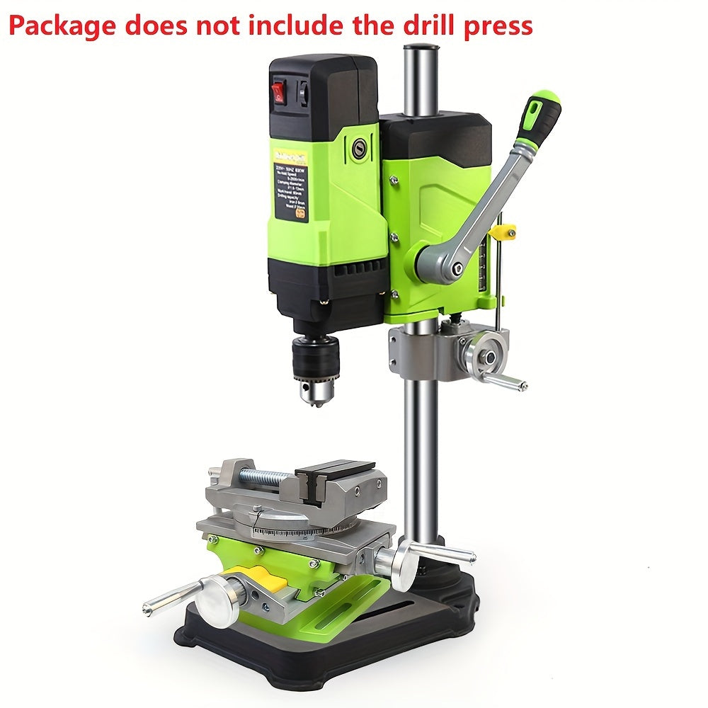 Aluminum Alloy Bench Vise with Swivel Base and Worktable for Milling and Drilling