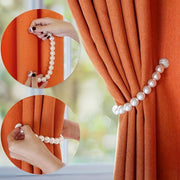 Set of 2 Decorative Magnetic Curtain Tiebacks Faux Pearl Beads for Bedroom Living Room