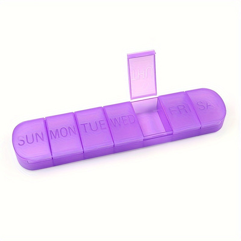 Portable Weekly Pill Organizer 7 Compartments Vitamin Fish Oil Storage