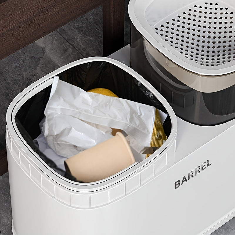 Katta ikki funktsiyali plastik choy damlash chiqindilarini ajratish uchun mo'ljallangan, yashil/quruq ajratish bilan, yashash xonasi, yotoqxona, ochiq joylar, patio va oshxonada foydalanish uchun mukammal. Har qanday ofis choy stoli uchun zaruriy buyum.